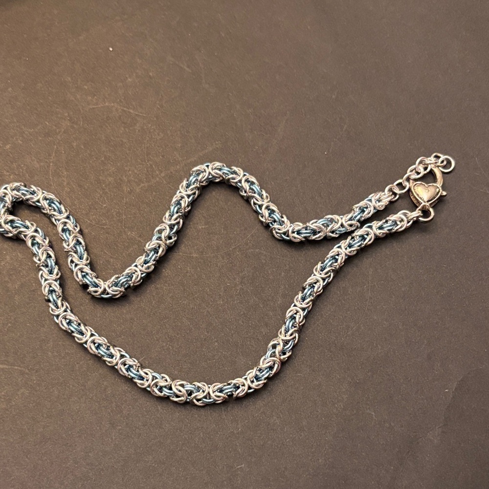 Silver and Blue Chain Necklace